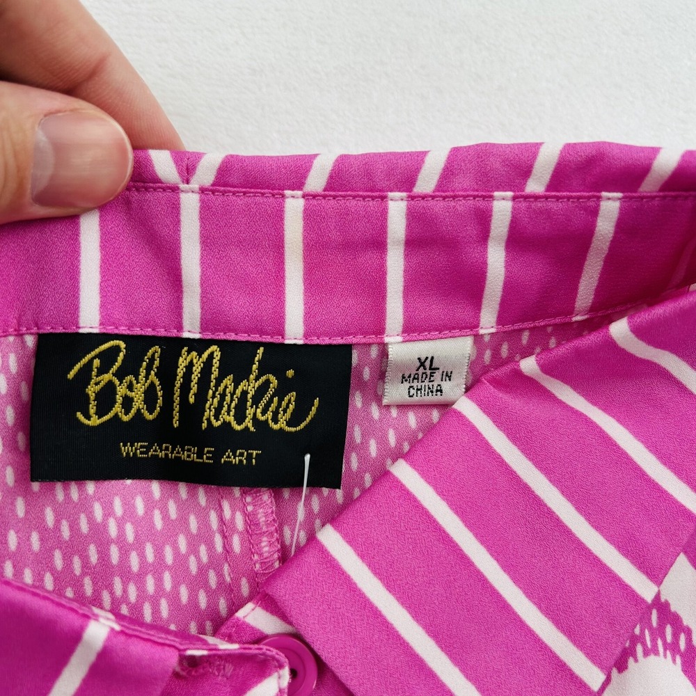 Bob Mackie Shirt Womens Extra Large Pink Button Up Western Cowboy Ladies NEW! - Picture 3 of 16